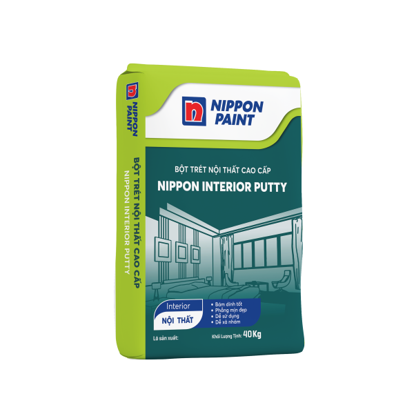 BỘT TRÉT NỘI THẤT NIPPON  INTERIOR PUTTY BAO 40KG