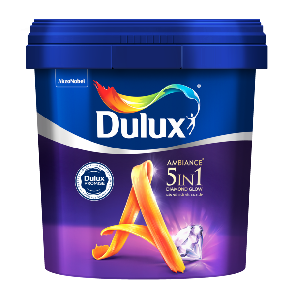 Sơn nội thất Dulux Ambiance 5 In 1 Diamond Glow siêu bóng 66AB lon 5L