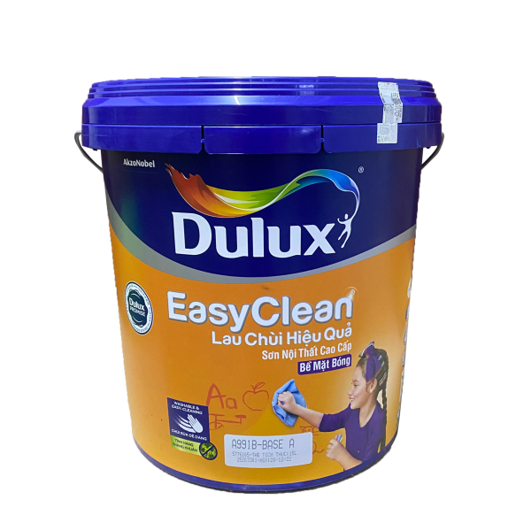 Sơn nội thất Dulux Easyclean lau chùi hiệu quả bề mặt bóng A991B thùng 15L