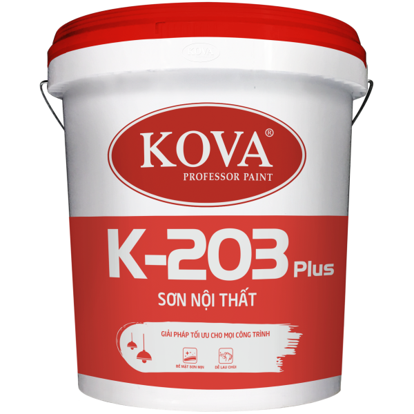 Sơn nước nội thất không bóng KOVA  K-203 Plus thùng 16L