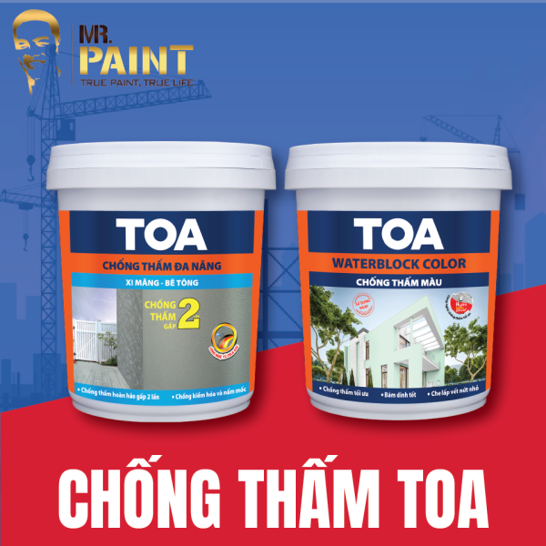 Phân biệt chống thấm màu và chống thấm đa năng Toa