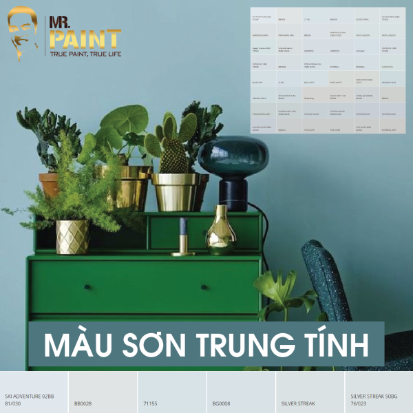 Những màu trung tính lạnh đẹp nhất từ bảng màu sơn Dulux