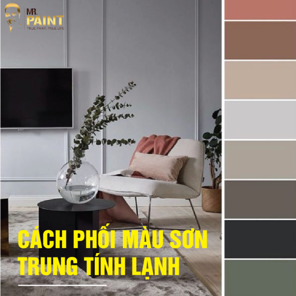 Sơn nhà màu trung tính lạnh thì chọn nội thất màu gì